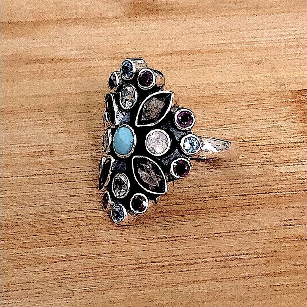 $84  Nicky Butler Estate Ring  Sterling Silver  Size 10  Marked NB 925 INDIA
